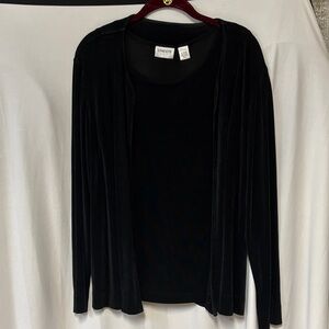 Chico's Classic Black Sleeveless Top and Cardigan